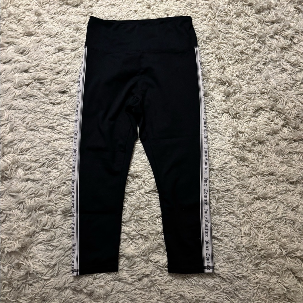 Juicy Couture Black Sport Leggings with Athletic Stripes Size M